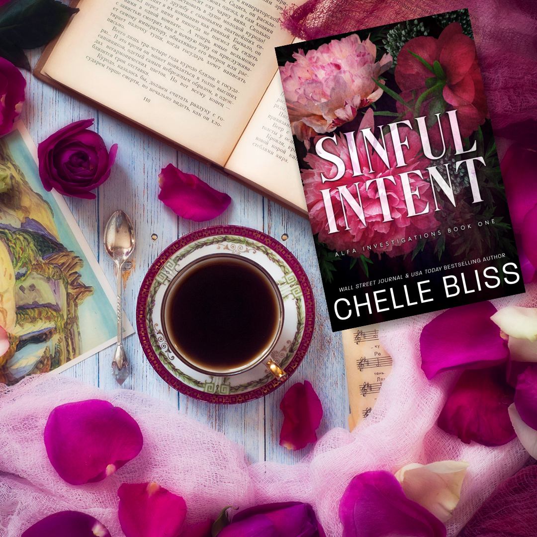 sinful intent paperback book by chelle bliss pink flowers