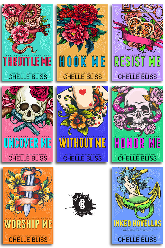 eight paperback book collection bundle skulls flowers mermaid cards