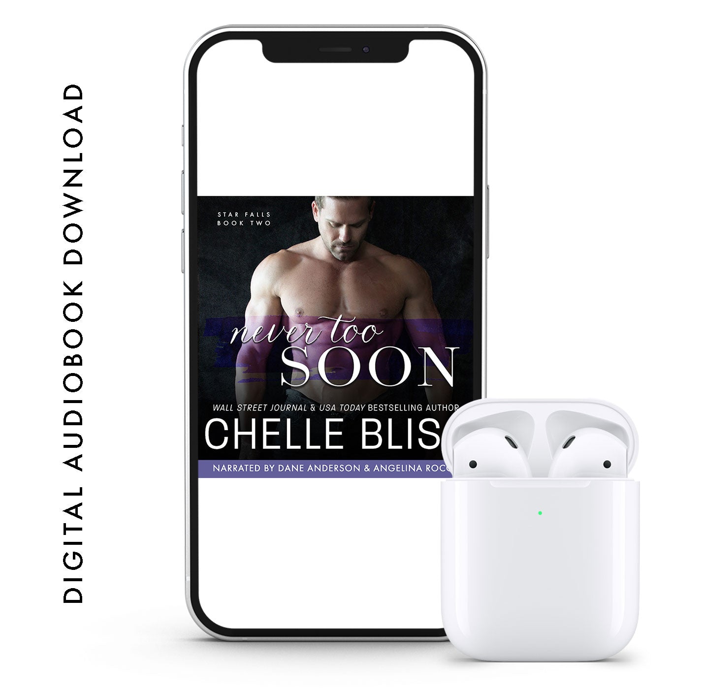 never too soon audiobook by chelle bliss shirtless man