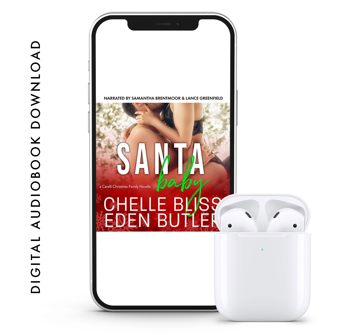 santa baby audiobook by chelle bliss and eden butler couple embracing