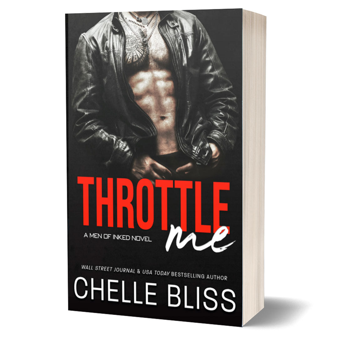 throttle me paperback book by chelle bliss man in leather jacket