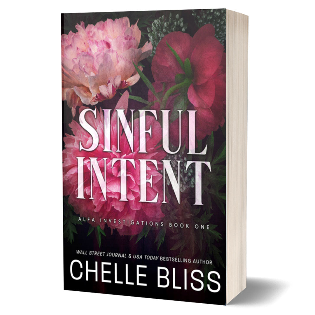sinful intent paperback book by chelle bliss pink flowers