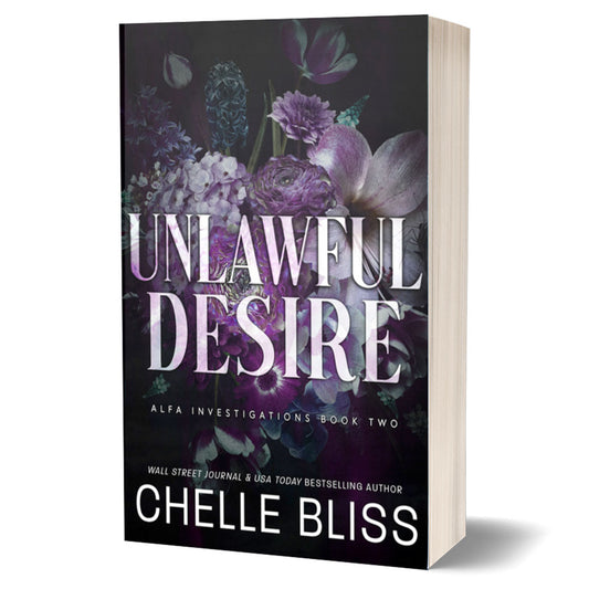 unlawful desire paperback book by chelle bliss purple flower 