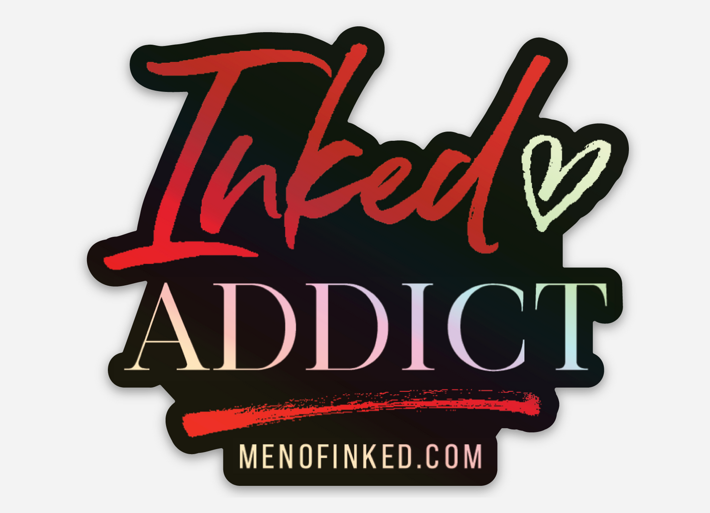 inked addict holographic sticker