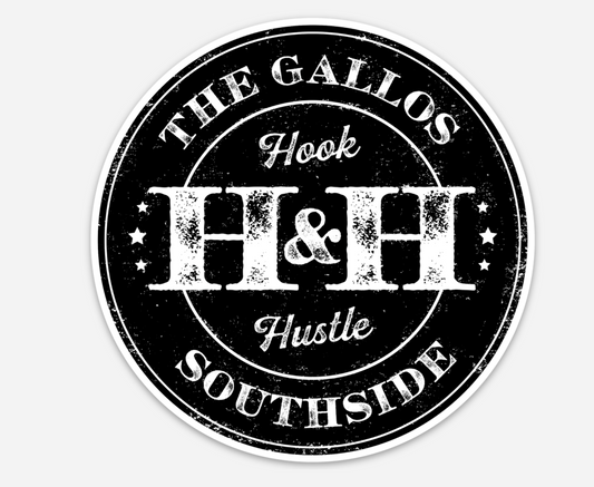 hook & Hustle round sticker 