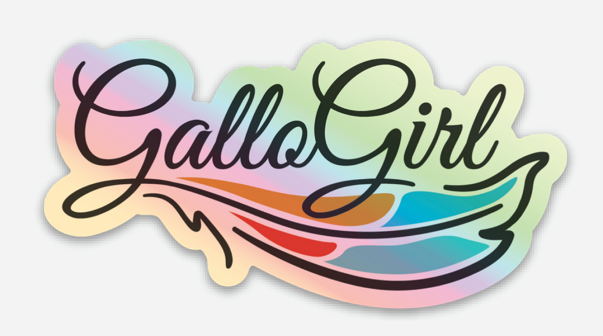 gallo girl holographic sticker