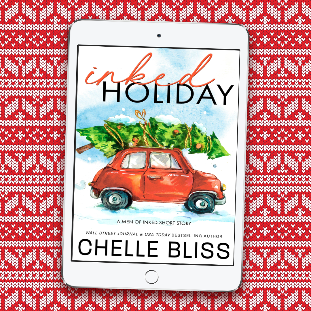 inked holiday ebook red car with christmas tree on roof 