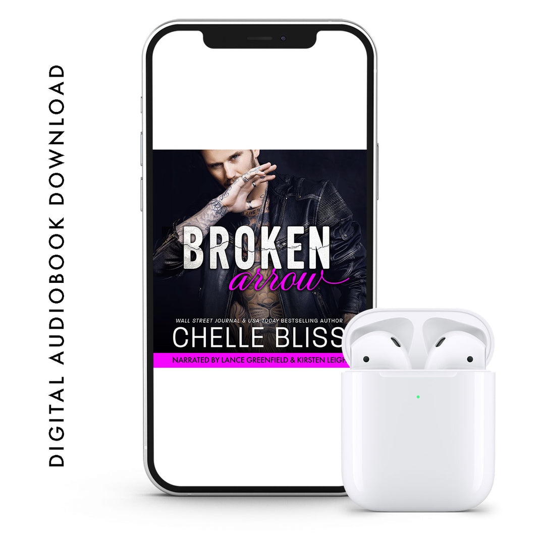 broken arrow audiobook by chelle bliss featuring a tattooed man
