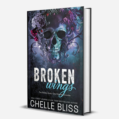 broken wings hardcover book by chelle bliss skull on cover 