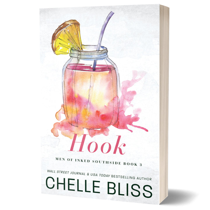 Book cover of 'Hook' by Chelle Bliss with a colorful drink illustration on a white background