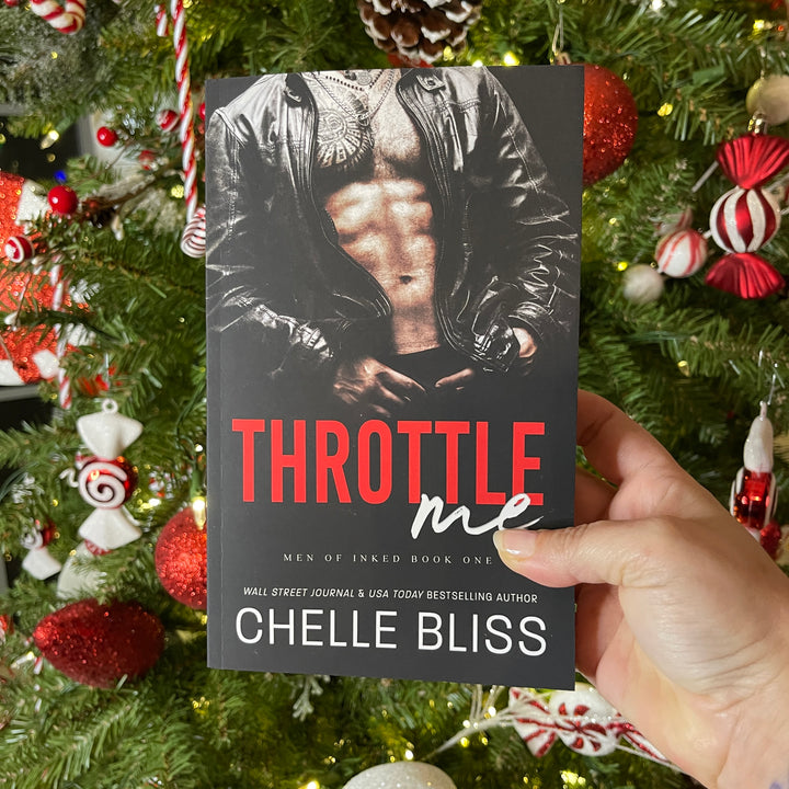 throttle me paperback book by chelle bliss man in leather jacket 