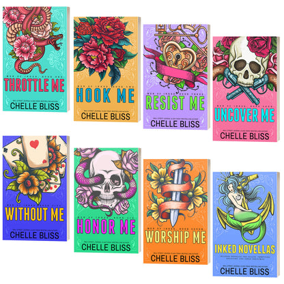 eight paperback book collection bundle skulls flowers mermaid cards 