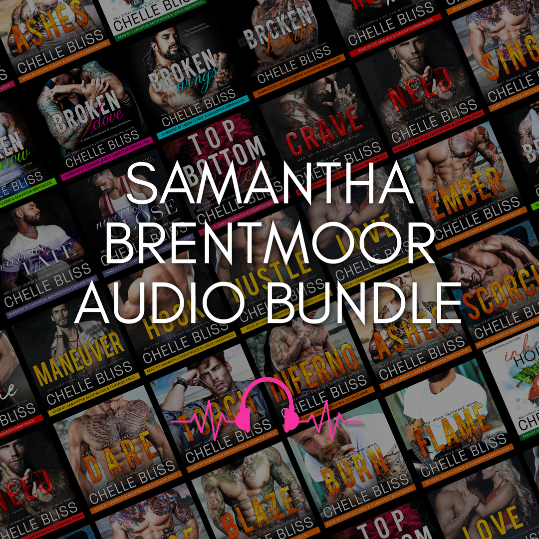 Collection of Samantha Brentmoor audio book covers with a focus on branding.