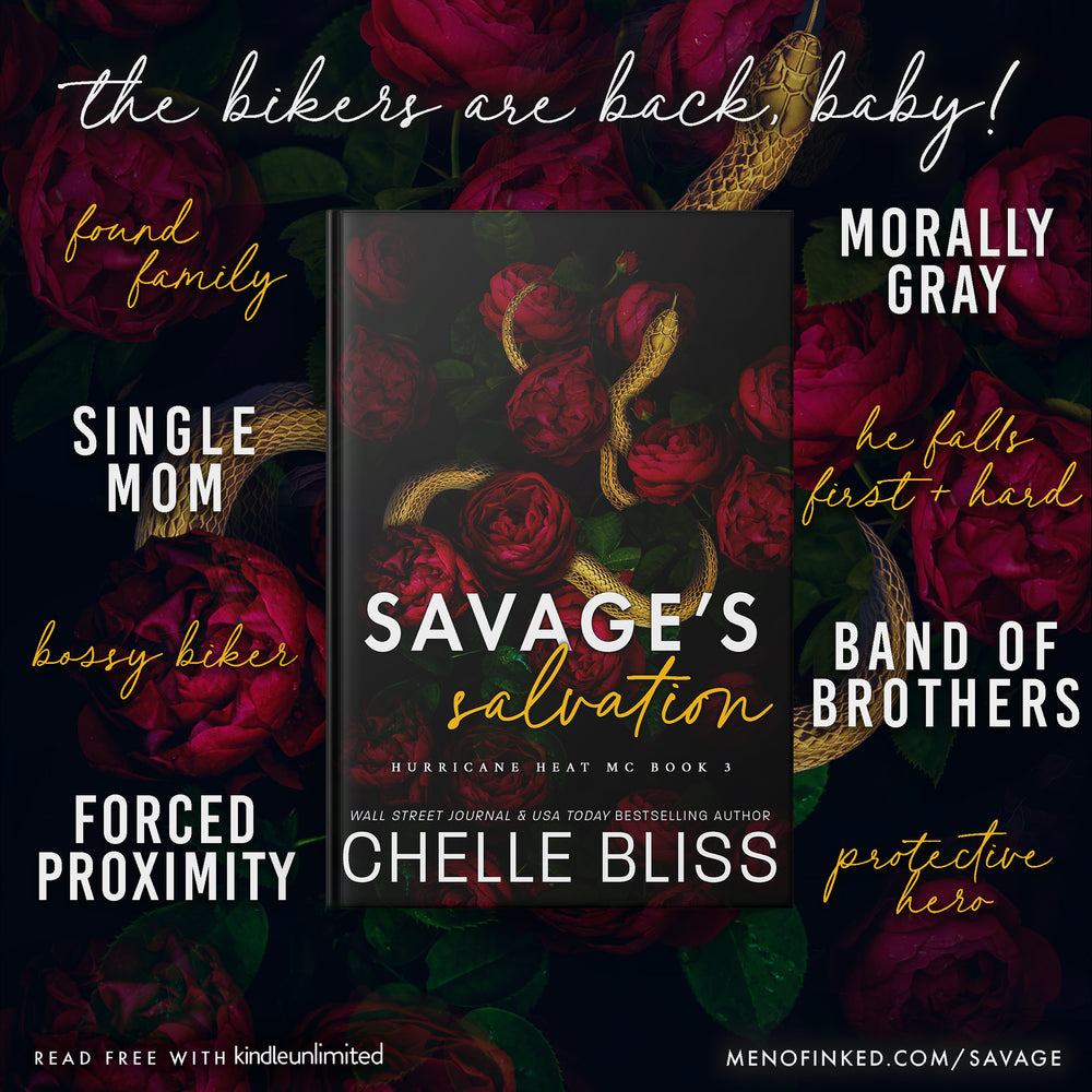 Book cover of 'Savage's Salvation' with floral design and promotional text on a dark background