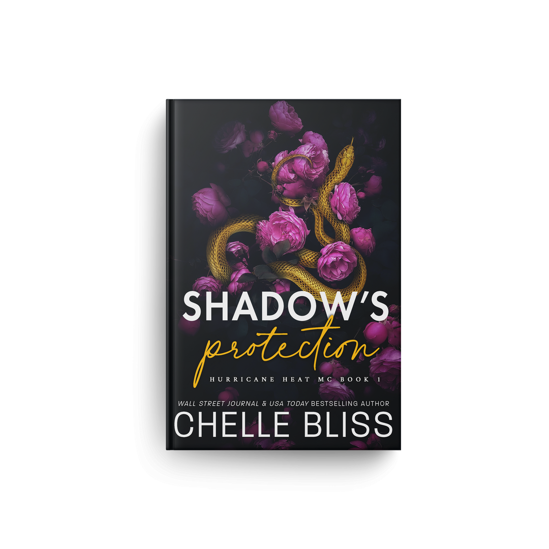 Book cover of 'Shadow's Protection' by Chelle Bliss with a snake and floral design on a black background.