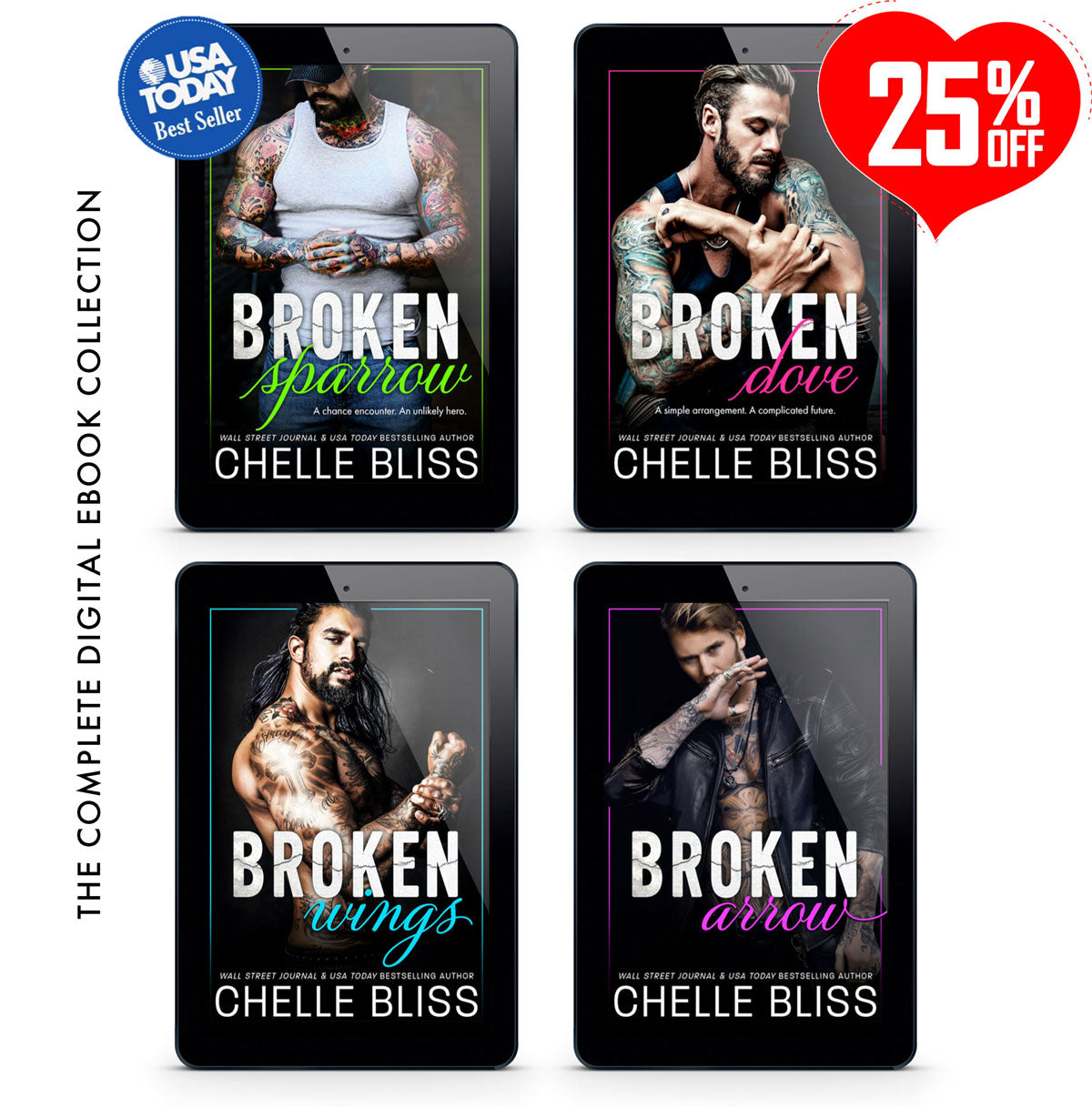 USA Today best seller romance book bundle by chelle on sale tattooed men