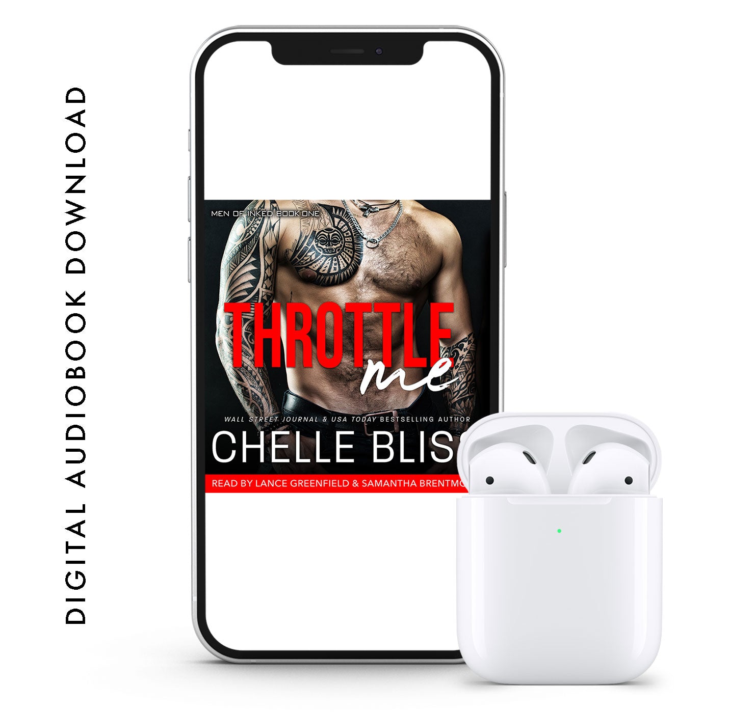 throttle me audiobook by chelle bliss shirtless tattooed man 