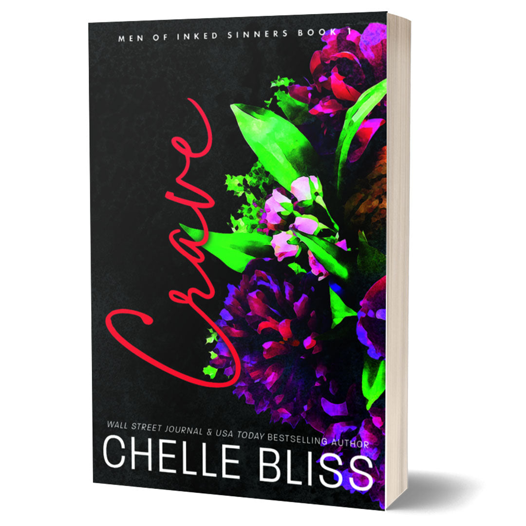 Paperback book cover of 'Crave Discreet' by Chelle Bliss, featuring a vibrant floral design and the title in bold red script.