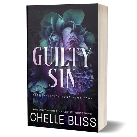 guilty sin paperback book purple flowers 