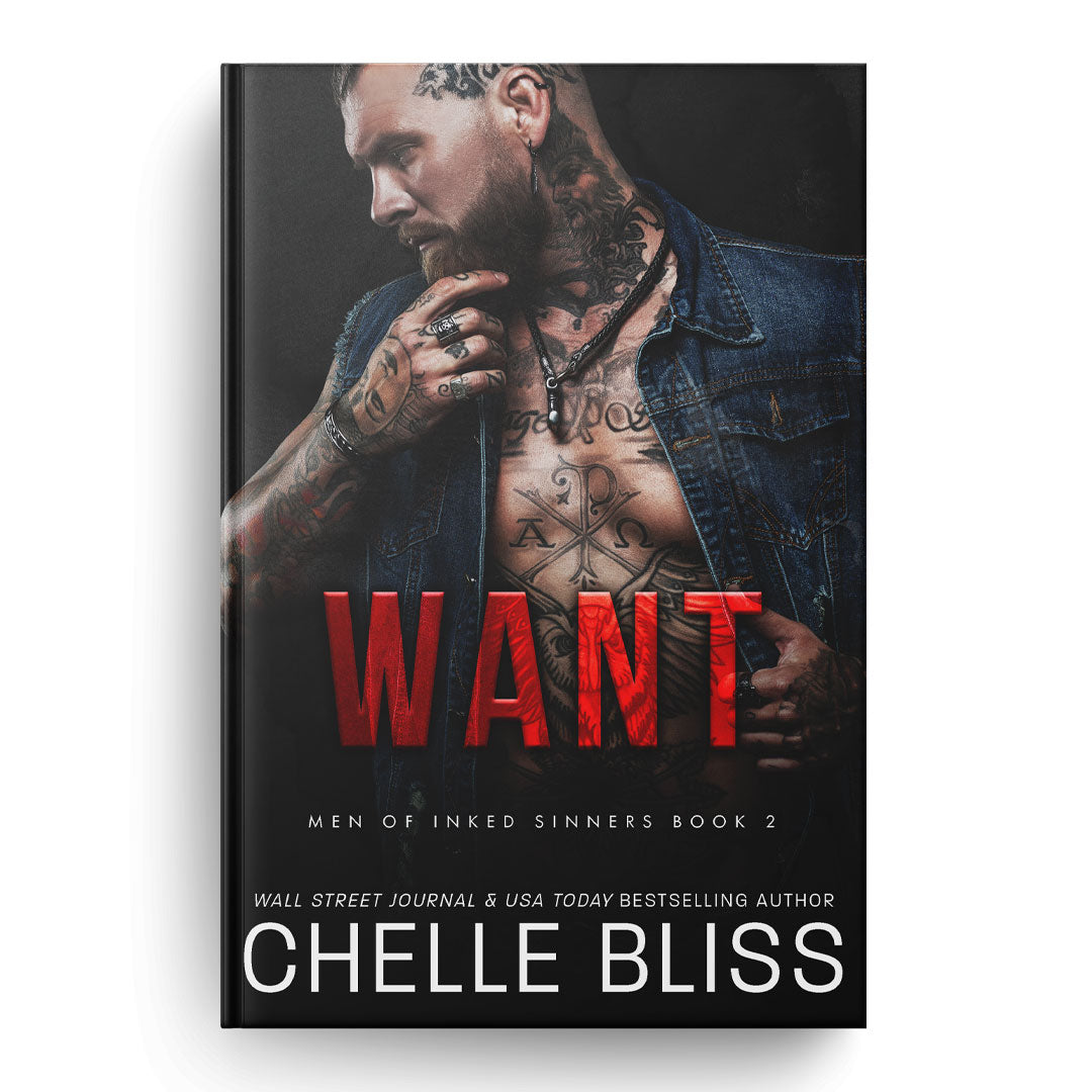 Want Hardcover paperback book by chelle bliss on a white background 