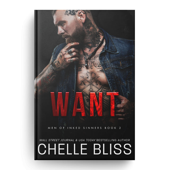 Want Hardcover paperback book by chelle bliss on a white background 
