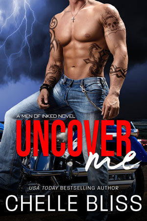 uncover me paperback book shirtless man in jean in front of motorcycle