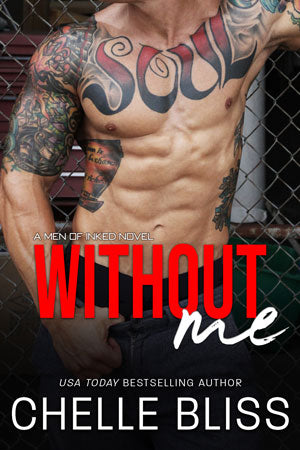 without me paperback book tattooed man in front of fence 